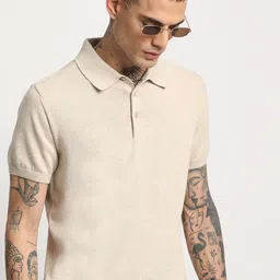 THE BEAR HOUSE Men Solid Regular Fit Cotton Polo Collar T-Shirt-image-53