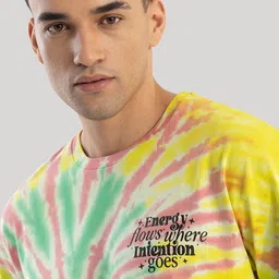 Snitch Men Dyed Drop Shoulder Sleeves Oversized T-shirt-image-11