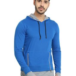 Black Collection Men Solid Hooded Long Sleeves Cotton T-shirt-image-82