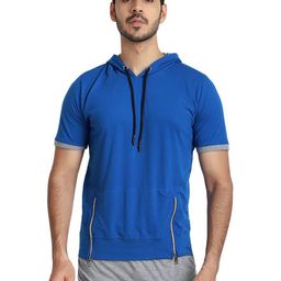 Black Collection Men Solid Hooded Long Sleeves Cotton T-shirt-image-29