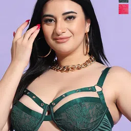 Curvy Love Pack Of 2 Floral Self Design Half Coverage Balconette Bra With All Day Comfort-10