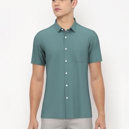 Peter England Men Green Formal Cotton Shirt-image-67