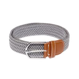The Tie Hub Men Grey Textured Belt-image-95