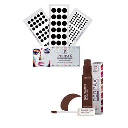 PERPAA Power Stay Liquid Lipstick - 16 with 3 Premium Black Bindi Flaps - Size 02,07,04-10