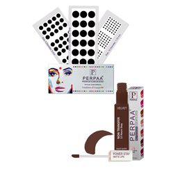 PERPAA Power Stay Liquid Lipstick - 16 with 3 Premium Black Bindi Flaps - Size 02,10,04-55