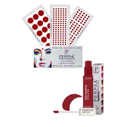 PERPAA Power Stay Non Transfer Lipstick-22 & Set of 3 Premium Red Bindis-Size 7.5,02,06-17