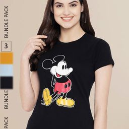 Fabflee Women Pack Of 3 Printed Cotton T-shirts-picture-31