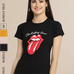 Fabflee Women Pack Of 3 Printed Cotton T-shirt-picture-44