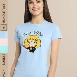 Fabflee Women Pack of 3 Printed Cotton T-shirts-picture-38