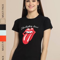Fabflee Women Pack of 3 Printed Cotton T-shirt-image-94