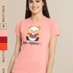 Fabflee Women Cotton Printed T-shirt Pack of 3-picture-41
