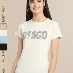 Fabflee Women Off White & Grey 3 Printed T-shirt-picture-44