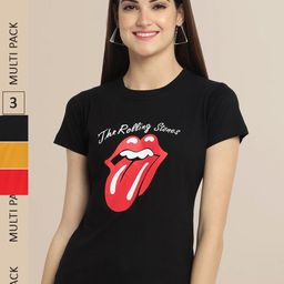 Fabflee Women Cotton Printed T-shirt Pack of 3-picture-36