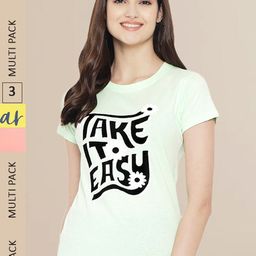 Fabflee Women Pack of 3 Printed Cotton T-shirts-picture-47