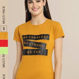 Fabflee Women Cotton Printed T-shirt Pack of 3-picture-29