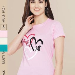 Fabflee Women Pack Of 3 Printed Cotton T-shirts-picture-18