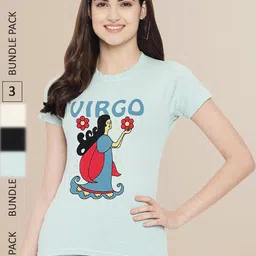 Fabflee Women Pack of 3 Printed Cotton T-shirts-picture-42