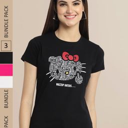 Fabflee Women Pack of 3 Printed Cotton T-shirts-picture-30