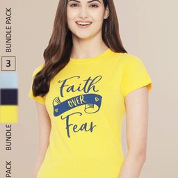Fabflee Women Pack of 3 Graphic Printed Cotton T-shirt-picture-42