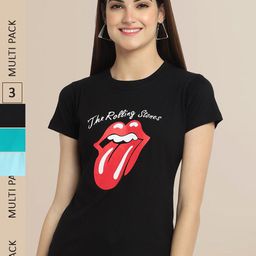 Fabflee Women Pack of 3 Cotton Printed T-shirt-picture-45