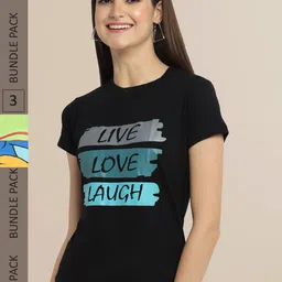 Fabflee Women Typography  Pack of 3 T-shirt-picture-8