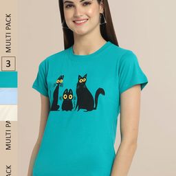 Fabflee Women Cotton Printed T-shirt Pack of 3-picture-28