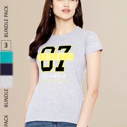 Fabflee Women Pack Of 3 Printed Cotton T-shirts-picture-19