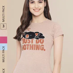 Fabflee Women Pack Of 3  Printed Cotton T-shirt-picture-15