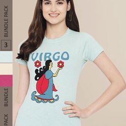 Fabflee Women Pack of 3 Typography Printed T-shirt-picture-16