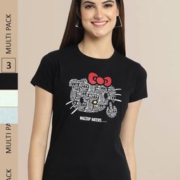 Fabflee Women Pack of 3  Printed Cotton T-shirts-picture-38