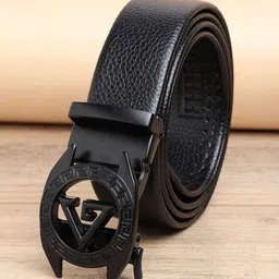 ZORO Men Black Alphabet Letter G Autolock Buckle Belt-image-96
