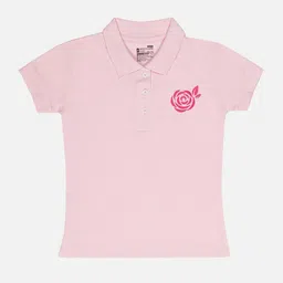 Bodycare Girls Cotton Polo Collar Short Sleeves Applique Casual T-shirt-image-30