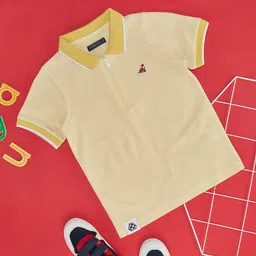 Pantaloons Junior Boys Self Design Polo Collar Cotton T-shirt-picture-27