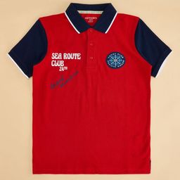 Pantaloons Junior Boys Printed Polo Collar Cotton Tshirt-image-96