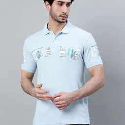 Cantabil Men Printed Polo Collar Cotton T-Shirt-image-8