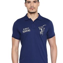 Basics Men Typography Polo Collar Applique T-shirt-picture-41