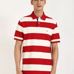 Tommy Hilfiger Men Striped Polo Collar Cotton T-shirt-image-35