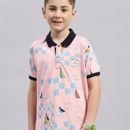 Monte Carlo Boys Printed Polo Collar Cotton T-shirt-picture-28