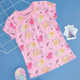 Pantaloons Junior Girl Conversational Printed Pure Cotton Round Neck T-shirt-picture-36