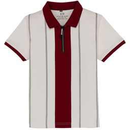 Status Quo Boys Striped Polo Collar Cotton T-shirt-image-72