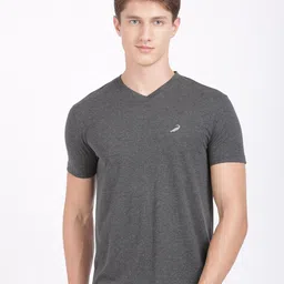 Crocodile Men Grey V-Neck T-shirt-image-94