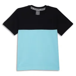 Friskers Boys Colourblocked Cotton Round Neck Short Sleeves Applique Casual T-shirt-image-94