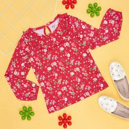 YU by Pantaloons Girls Floral Printed Round Neck Long Sleeves Regular Fit T-shirt-image-35