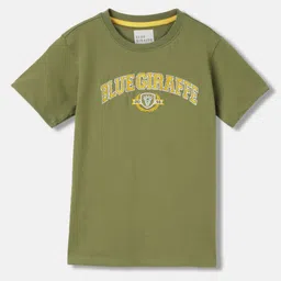 Blue Giraffe Boys Typography Printed Round Neck Short Sleeves Cotton T-shirt-image-68