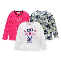 Eimoie Girls Multicoloured Set of 3 Printed Cotton T-shirt-7