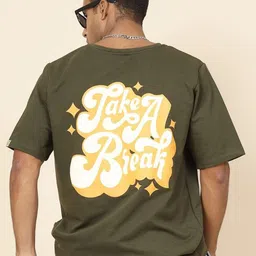 Rigo Round Neck Printed Drop-Shoulder Sleeves Oversized Fit Cotton T-shirt-image-88