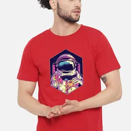 FFLIRTYGO Men Red Printed Cotton T-shirt-image-81