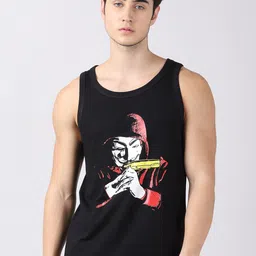 Bushirt Men Black Printed Regular Fit Applique T-shirt-image-12