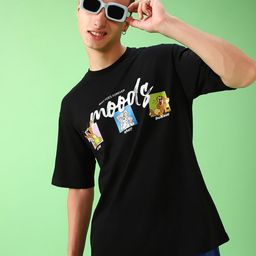 Bewakoof x OFFICIAL TOM & JERRY MERCHANDISE Tom & Jerry Graphic Printed Oversized T-shirt-image-57