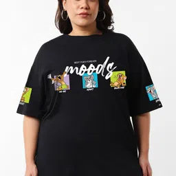 Bewakoof Plus Plus Size Tom & Jerry Printed Drop-Shoulder Sleeves Cotton Oversized T-shirt-image-54
